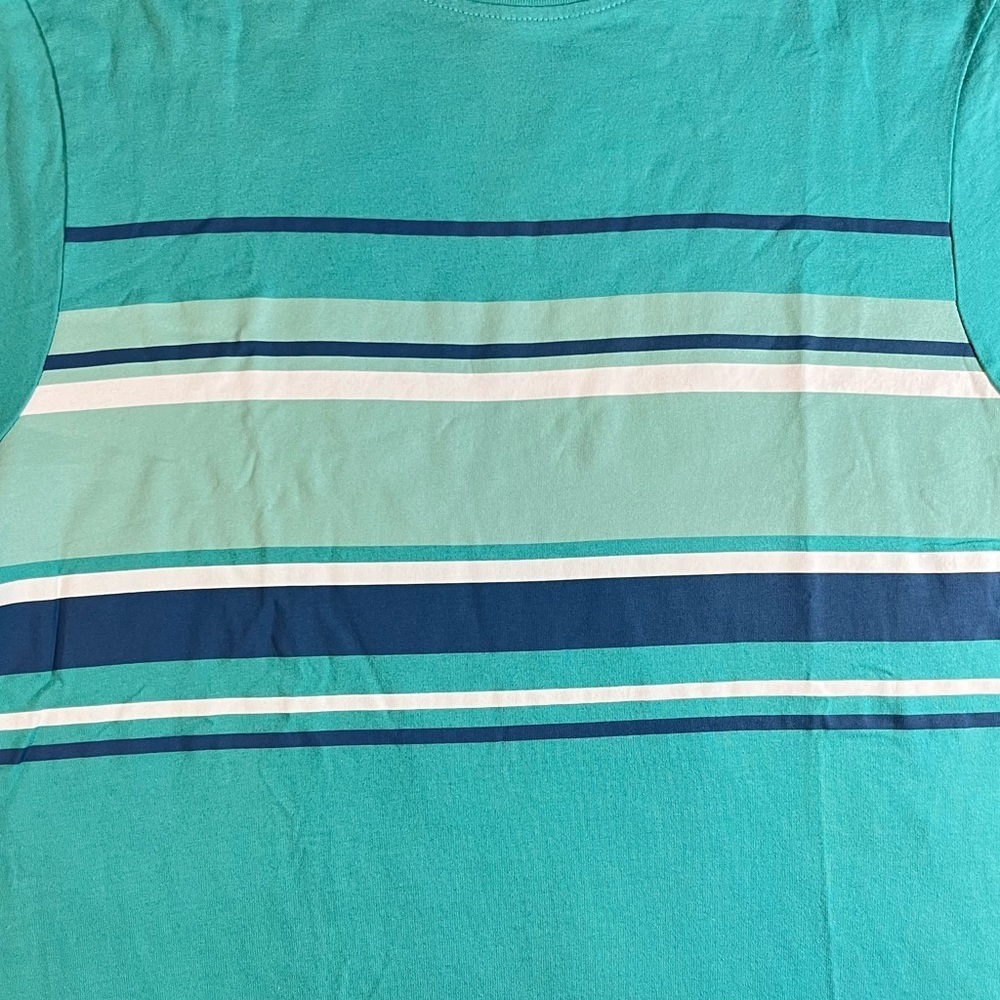 An Original Penguin by Munsing Wear Tee T-shirt Bright Aqua Short Sleeve Stripe - Picture 3 of 7